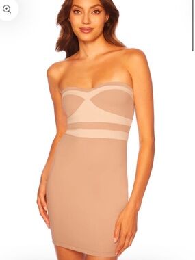 NWT Susana Monaco Colorblock Sweetheart Nude Dress Strapless Size S CC